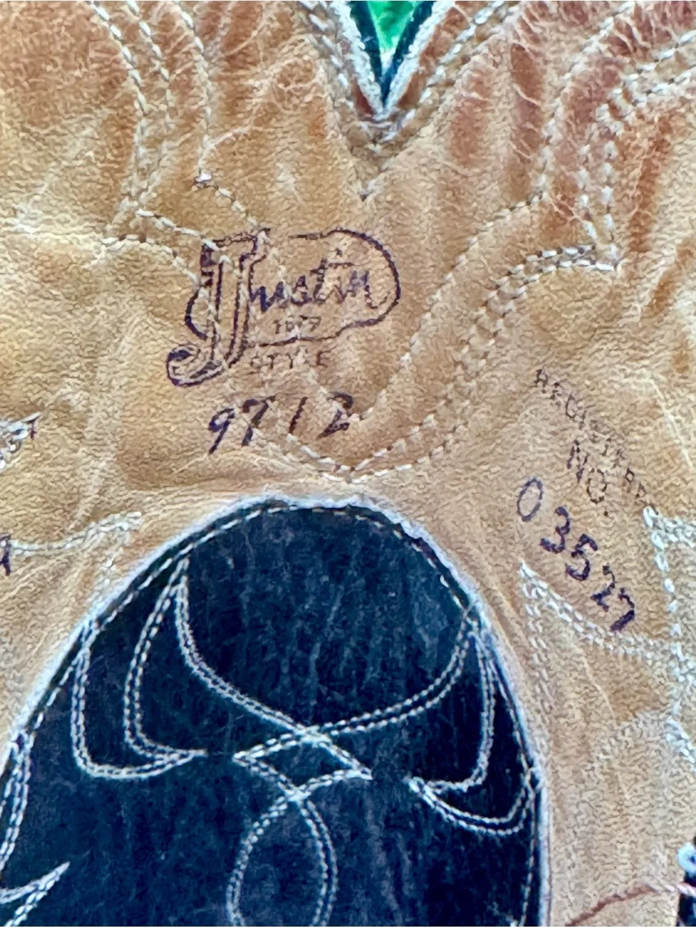 Vintage Justin Brown Croc Print‎ Cowboy Boots Men’s 9.5A Western Leather USA